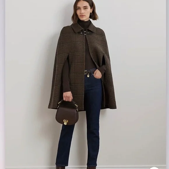 J.Crew Wool Zip Plaid Cape - Picture 13 of 15